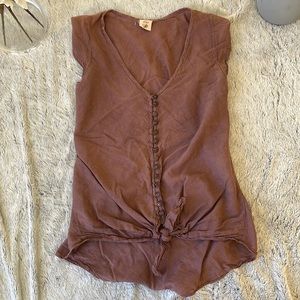 Sea jewels cotton beachy tie up tee